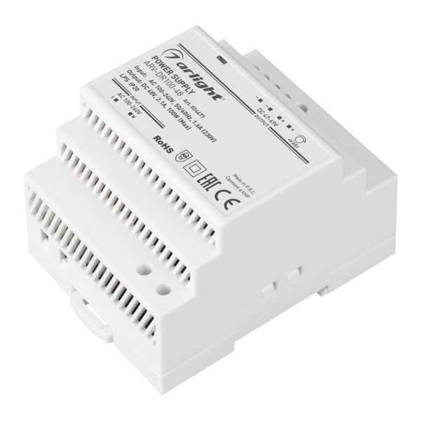 

Блок питания Arlight ARV-DR100-48 48V 100W IP20 2,1A 034677, Белый, 034677 ARV-DR