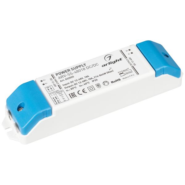 

Блок питания Arlight ARV-SS-48018 DC/DC 12-48V 216-864W IP20 18A 032555, Белый, 032555 ARV-SS