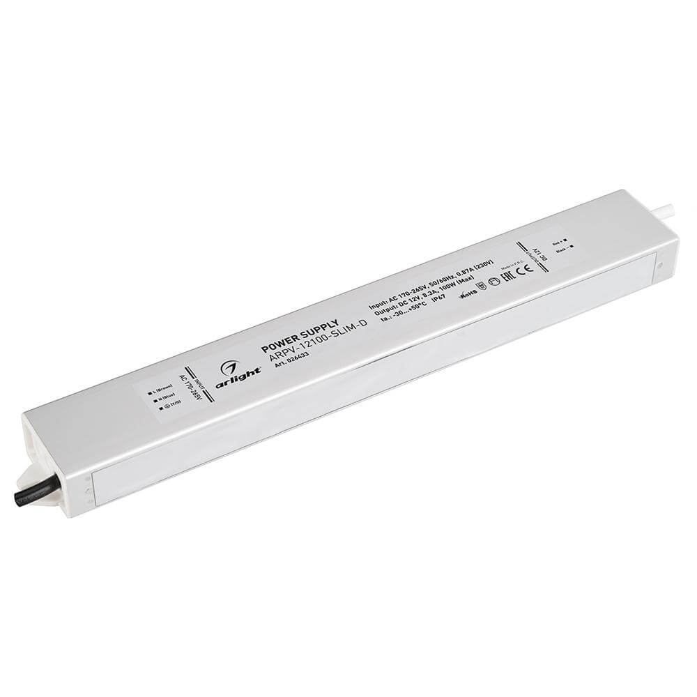 

Блок питания Arlight ARPV-12100-Slim-D 12V 100W IP67 8,3A 026433, Белый, 026433 ARPV-D