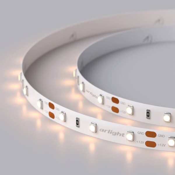 

Светодиодная лента Arlight 4,8W/m 60LED/m 2835SMD теплый белый 5M 010597(2), 010597(2) RT открытая