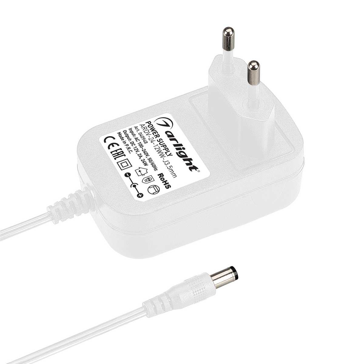

Блок питания Arlight ARDV-24-12WW-J3.5mm 12V 24W IP20 2A 040948, Белый, 040948 ARDV