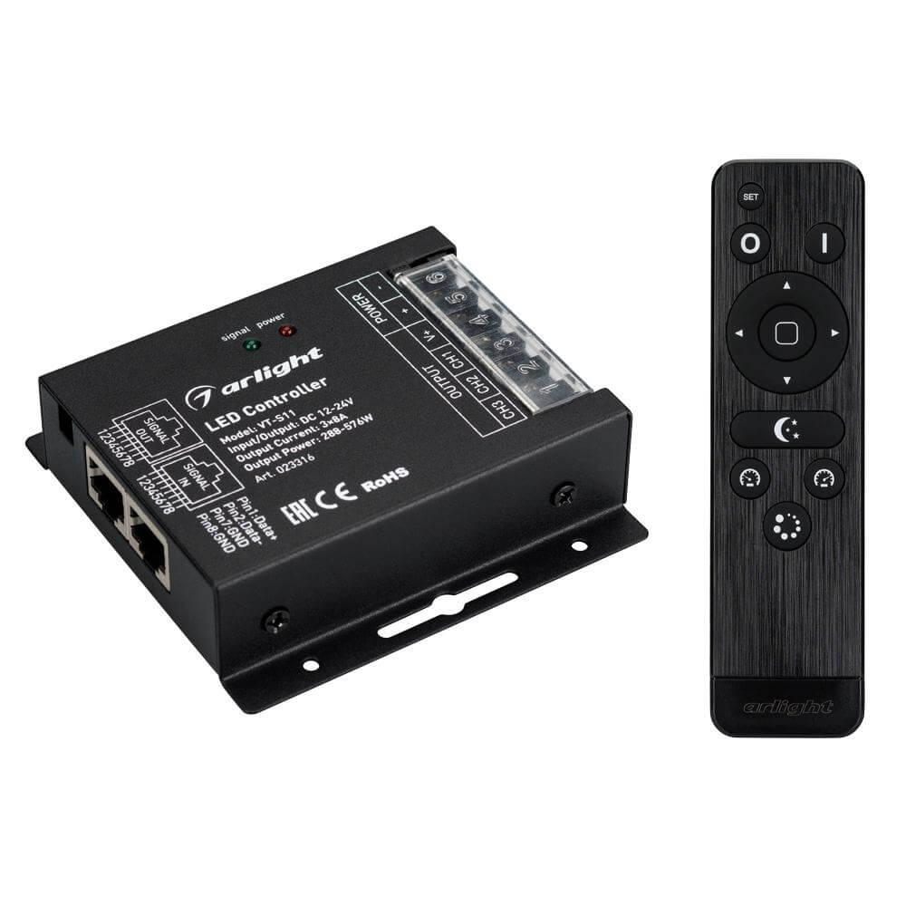 

Контроллер Arlight VT-S11-3x8A 023316, Черный, 023316