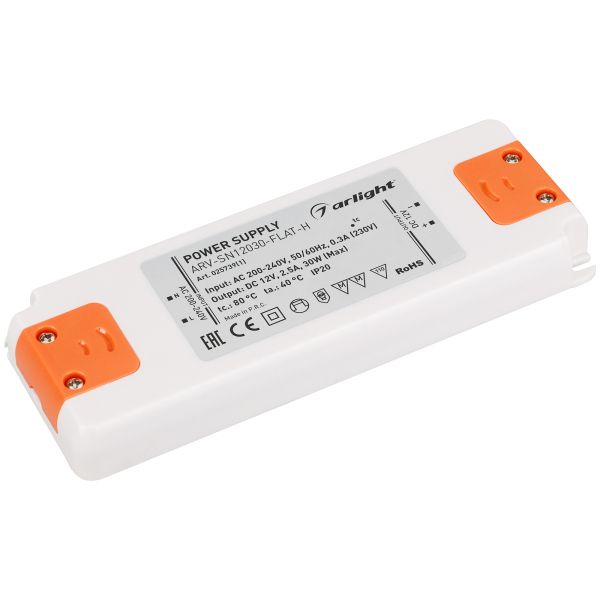 

Блок питания Arlight ARV-SN12030-Flat-H 12V 30W IP20 2,5A 025739(1), Белый, 025739(1) ARV-HL-Slim