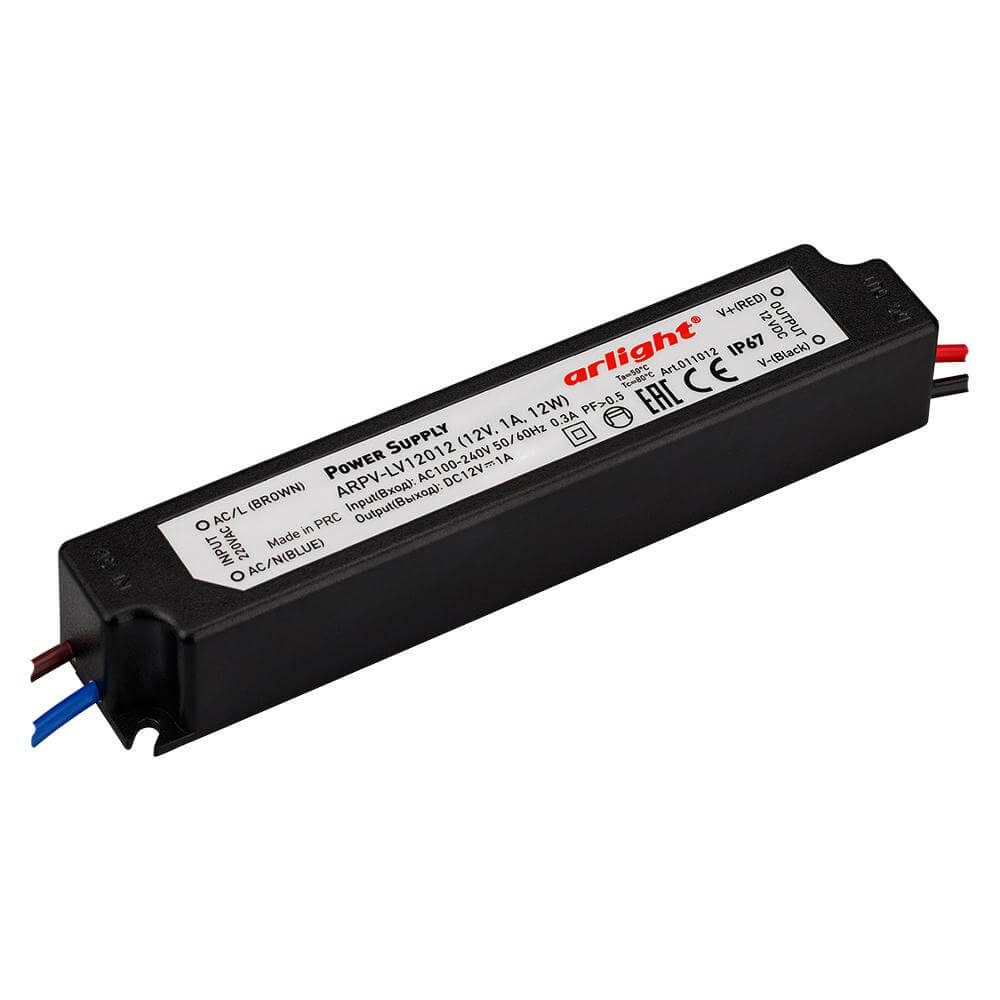 

Блок питания Arlight ARPV-LV12012 12V 12W IP67 1A 011012, Черный, 011012 ARPV-LV