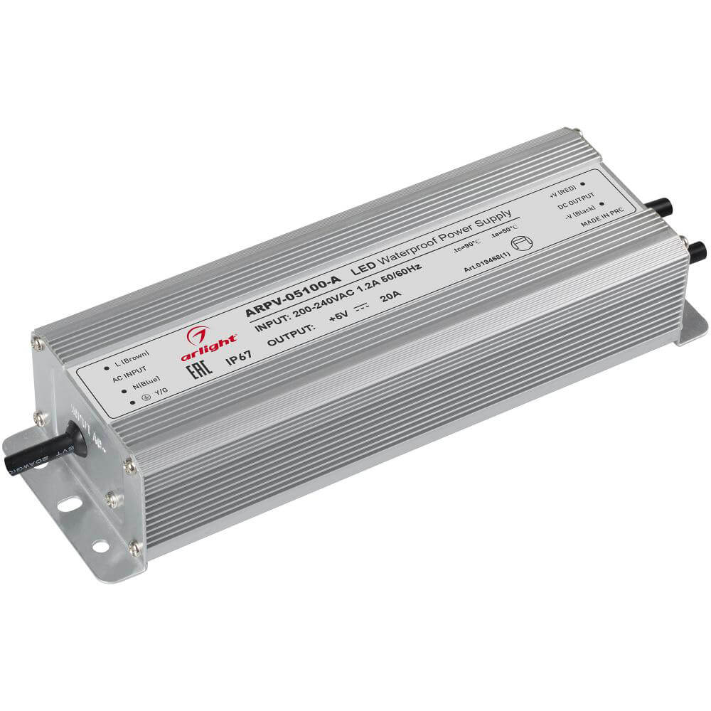 

Блок питания Arlight ARPV-05100-A 5V 100W IP67 20A 019468(1), Серый, 019468(1) ARPV-A
