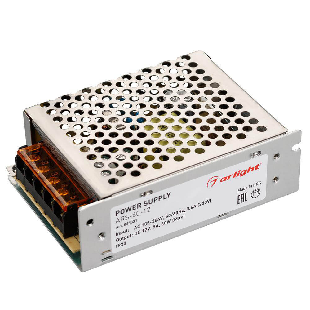 

Блок питания Arlight ARS-60 12V 60W IP20 5A 025331, Серый, 025331