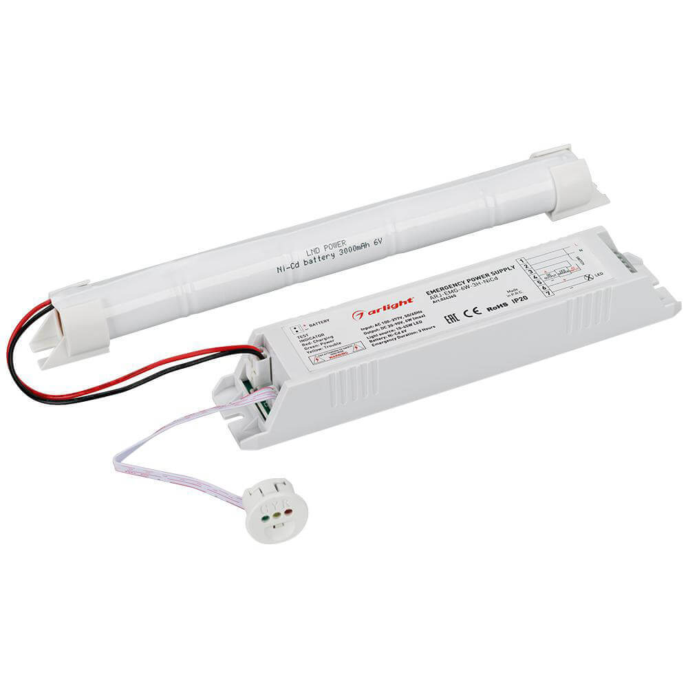 

Блок аварийного питания Arlight ARJ-EMG-6W-3H-NiCd 024365, Белый, 024365 ARJ-EMG