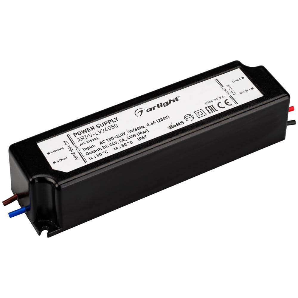 

Блок питания Arlight ARPV-LV24050 24V 48W IP67 2A 010993, Черный, 010993 ARPV-LV