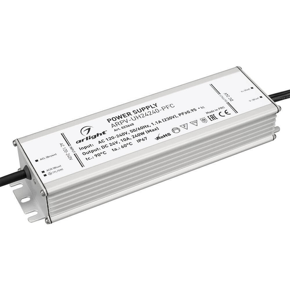 

Блок питания Arlight ARPV-UH240-PFC 24V 240W IP67 10A 023640, Серый, 023640