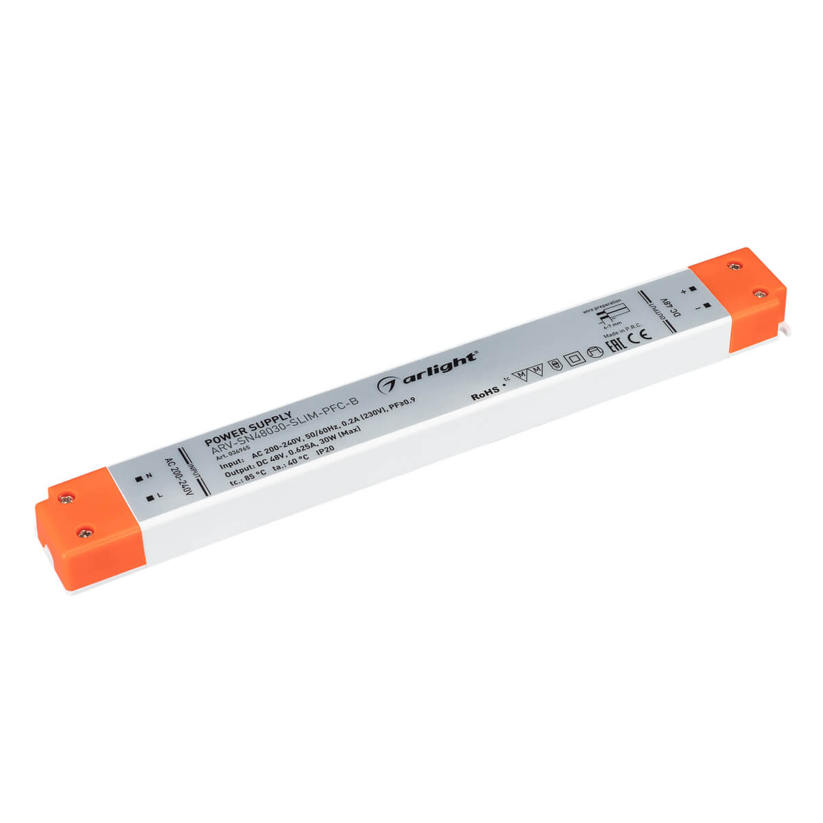 

Блок питания Arlight ARV-SN48030-SLIM-PFC-B 48V 0.63A IP20 036965, Хром, 036965
