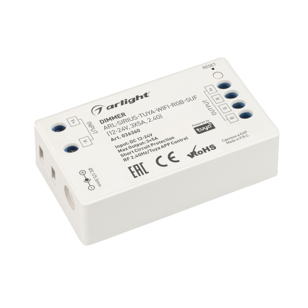 

Диммер Arlight ARL-Sirius-Tuya-WiFi-RGB-Suf 036360, Белый, 036360 ARL-Sirius-Tuya-Wifi
