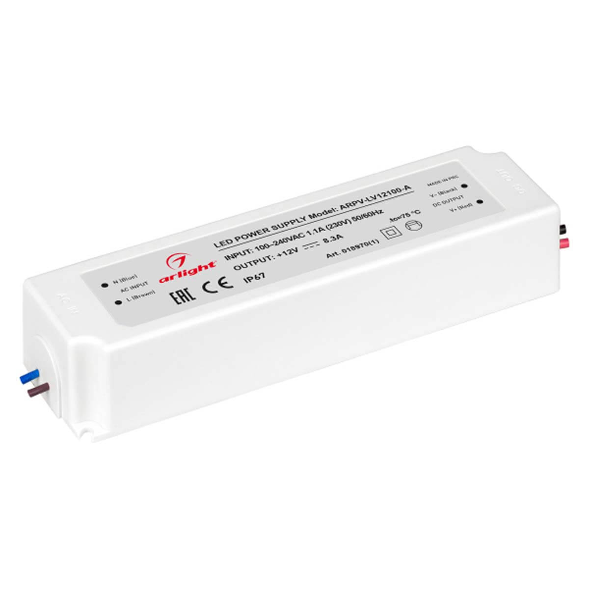 

Блок питания Arlight ARPV-LV12100-A 12V 100W IP67 018970(1), Белый, 018970(1) ARPV