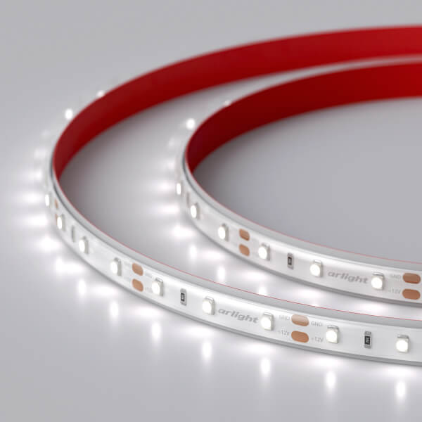

Светодиодная влагозащищенная лента Arlight 4,8W/m 60LED/m 2835SMD холодный белый 5M 021099(2), 021099(2) RT открытая