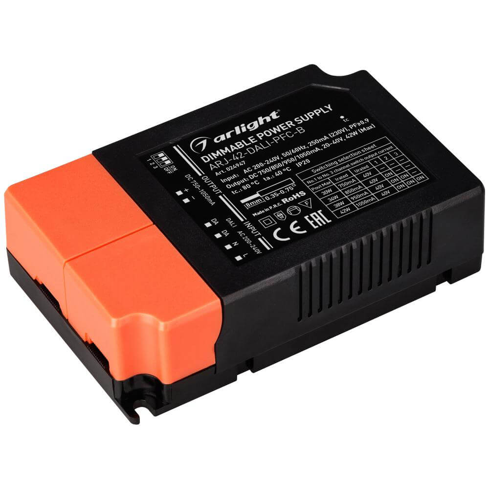 

Драйвер Arlight ARJ-42-Dali-PFC-B 20-40V 42W IP20 1,05A 024947, Черный, 024947 ARJ-Dali-PFC-B ()