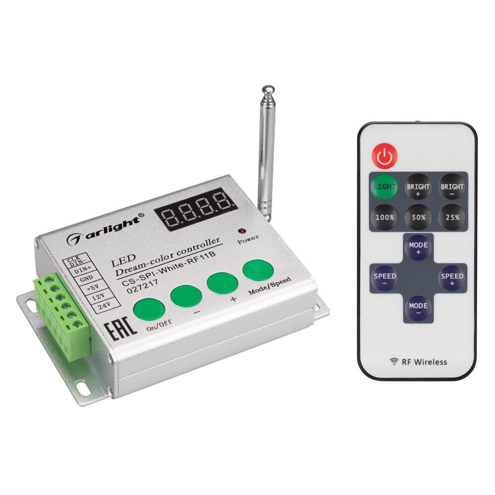 

Контроллер Arlight CS-SPI-White-RF11B 027217, Серый, 027217