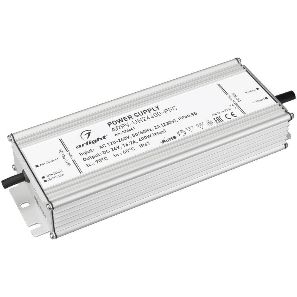 

Блок питания Arlight ARPV-UH24400-PFC 24V 400W IP67 16,7A 023641, Серый, 023641