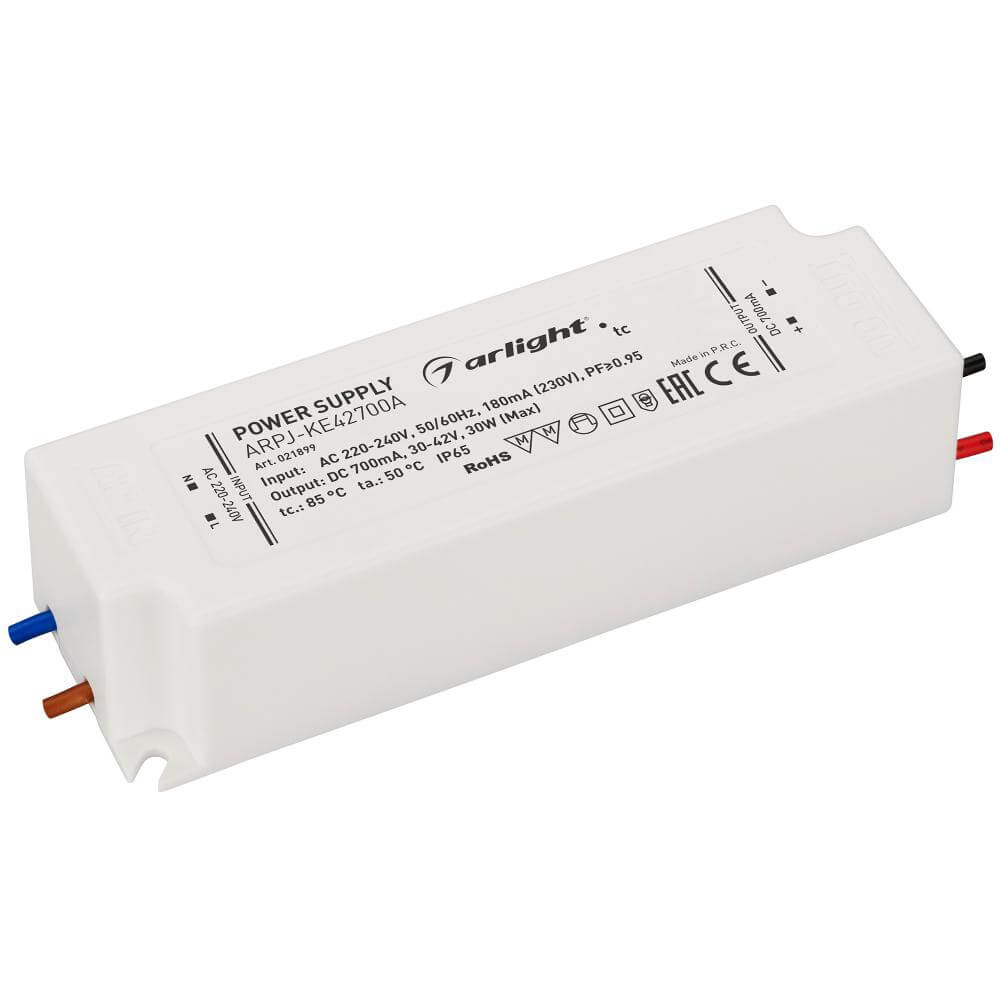 

Драйвер Arlight ARPJ-KE42700A 30-42V 30W IP65 0,7A 021899, Белый, 021899 ARPJ-KE