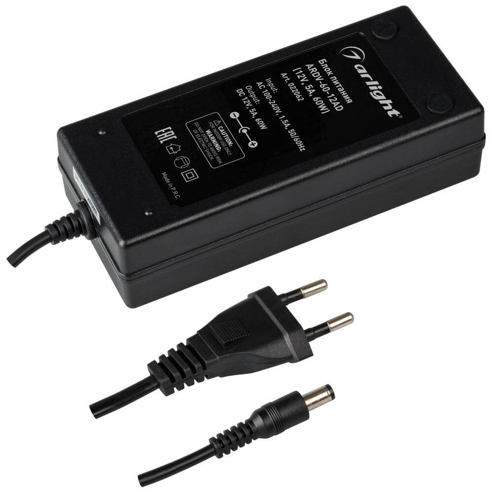 

Блок питания Arlight ARDV-60-12AD 12V 60W IP20 5A 022062, Черный, 022062 ARDV