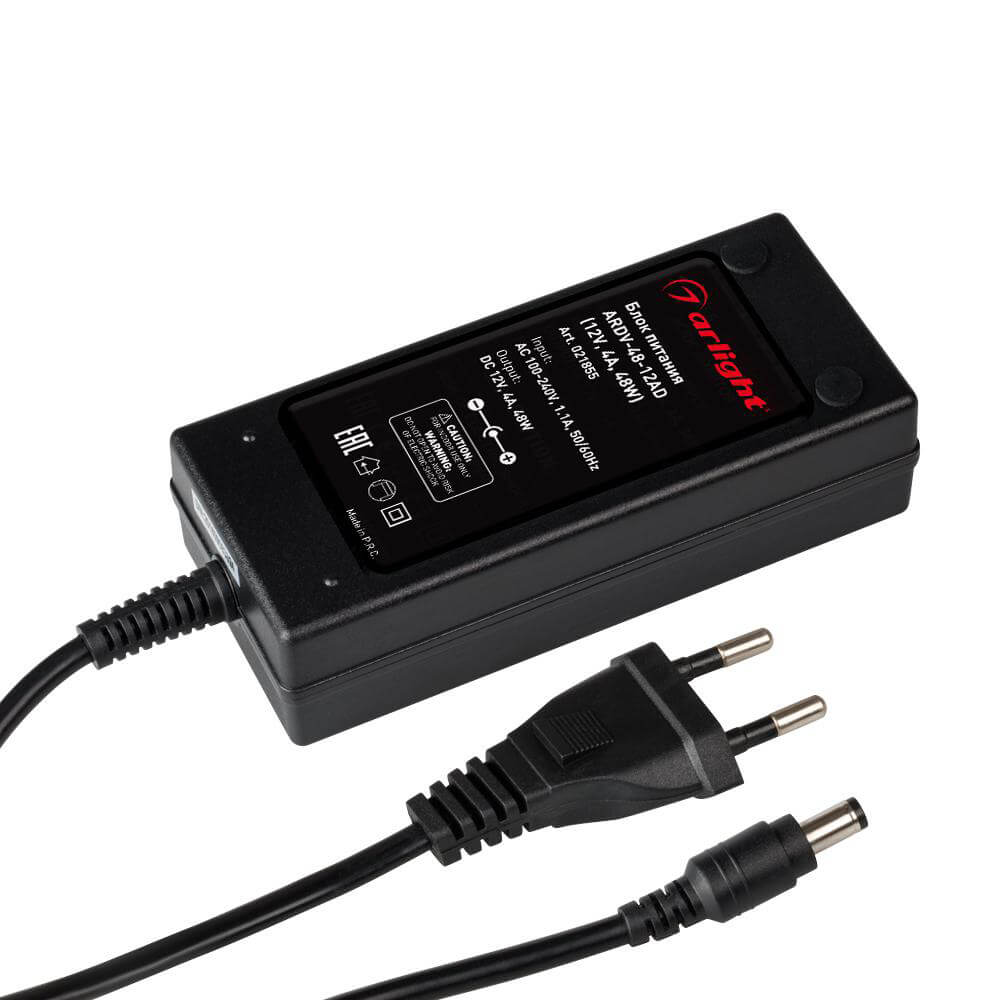 

Блок питания Arlight ARDV-48-12AD 12V 48W IP20 4A 021855, Черный, 021855 ARDV