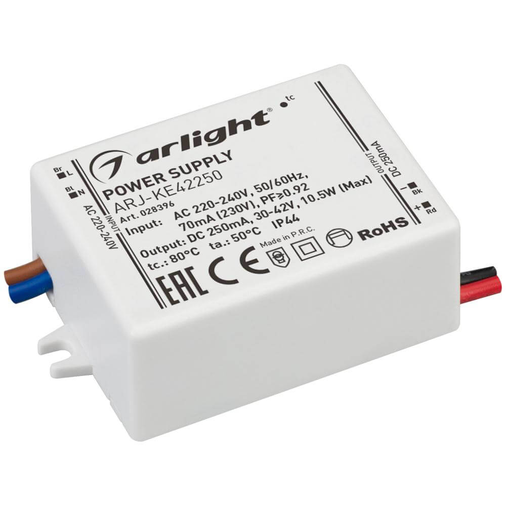 

Драйвер Arlight ARJ-KE42250 30-42V 10,5W IP44 0,25A 028396, Белый, 028396 ARJ-KE