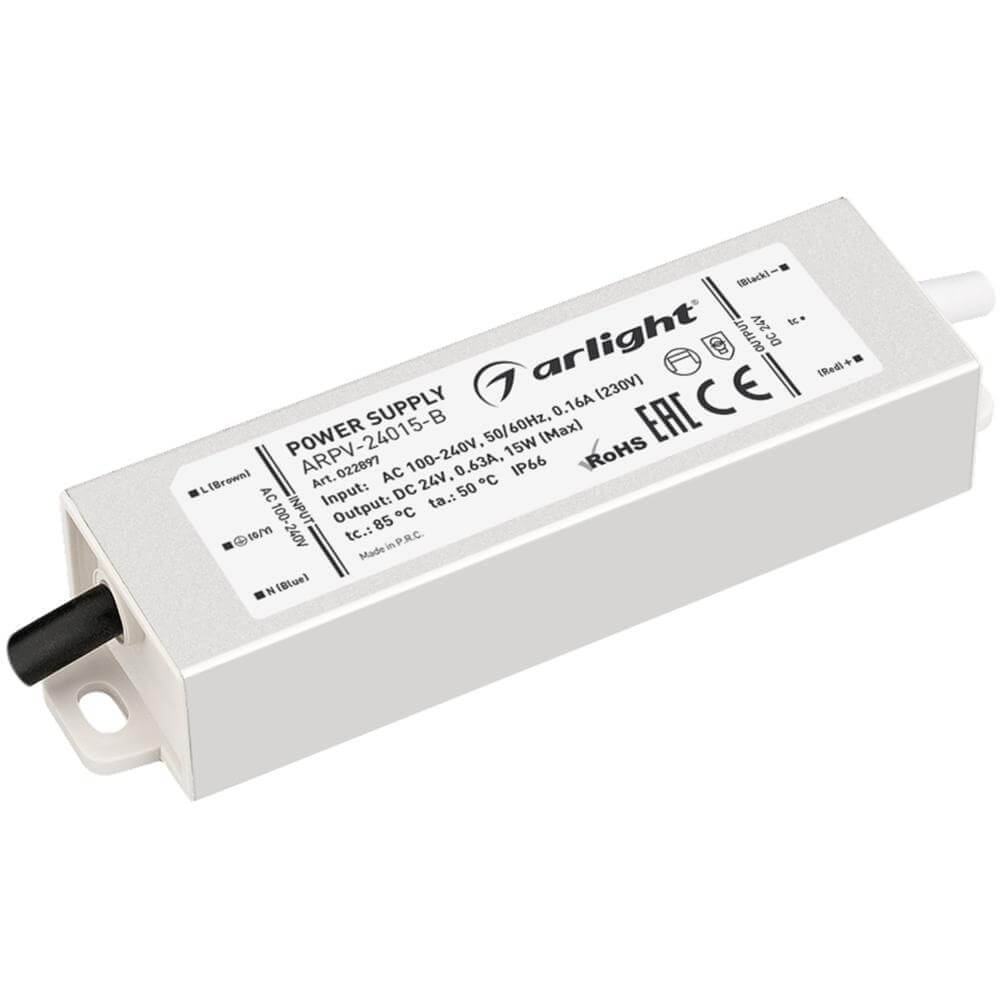 

Блок питания Arlight ARPV-15-B 24V 15W IP67 0,63A 022897, Серый, 022897