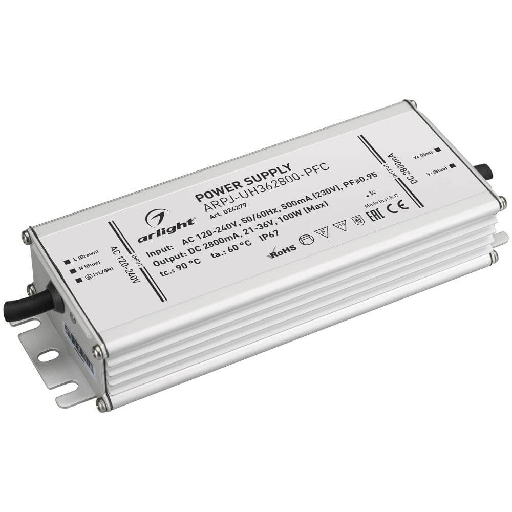 

Драйвер Arlight ARPJ-UH362800-PFC 21-36V 100W IP67 2,8A 024279, Серый, 024279 ARPJ-UH