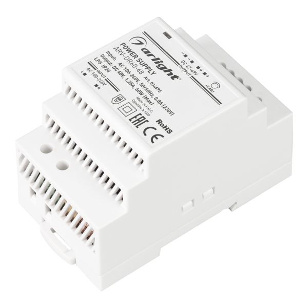 Блоки питания  ВамСвет Блок питания Arlight ARV-DR60-48 48V 60W IP20 1,25A 034676
