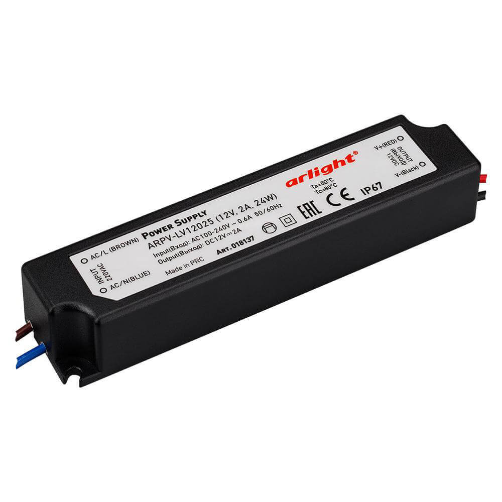

Блок питания Arlight ARPV-LV25 12V 24W IP67 2A 018137, Черный, 018137