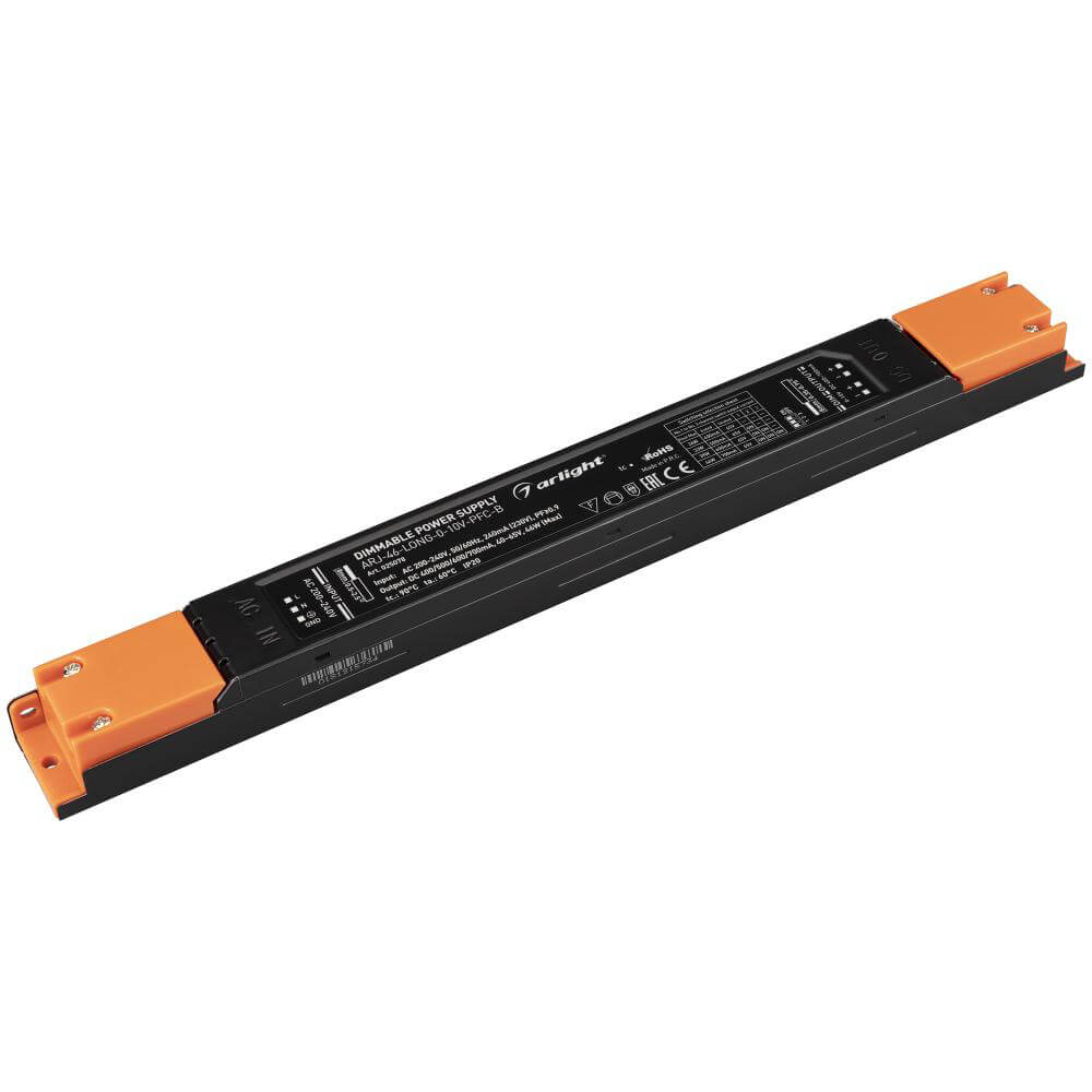 

Блок питания Arlight, Черный, 025078 ARJ-Long-0-10V-PFC-B (Диммирование)
