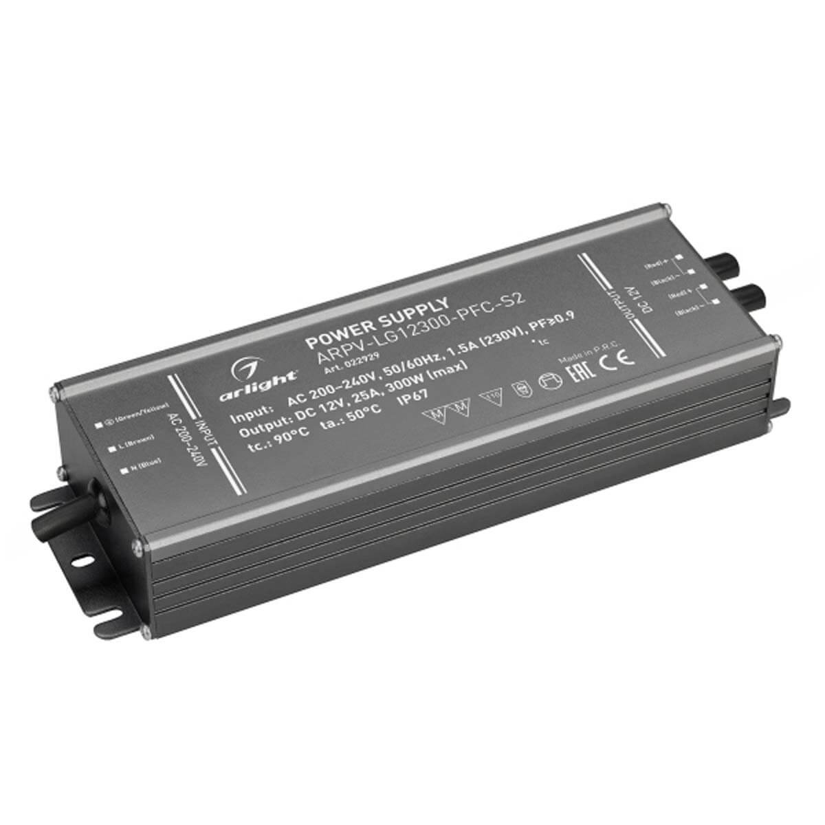 

Блок питания Arlight ARPV-LG12300-PFC-S2 12V 300W IP67 022929(1), Серый, 022929(1) ARPV