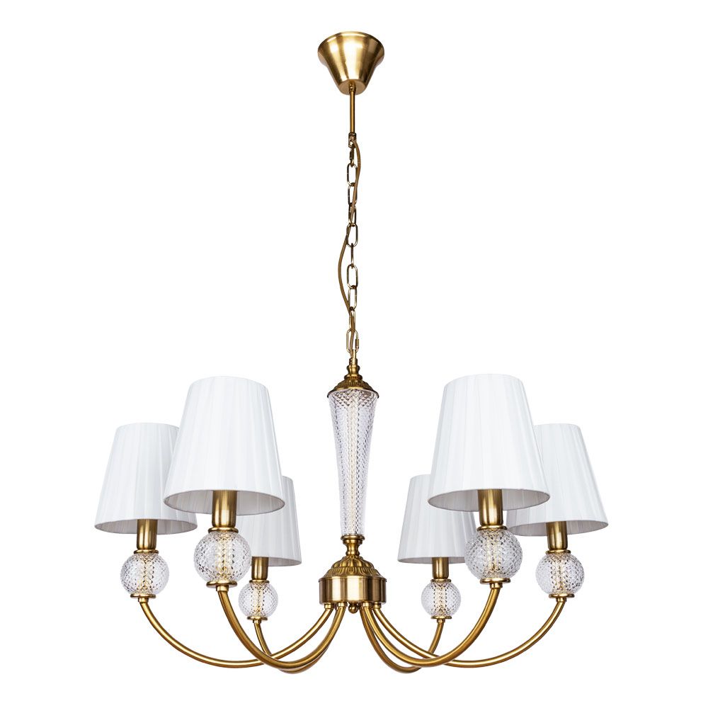 

Подвесная люстра Arte Lamp Gracie A7301LM-6PB, Белый, A7301LM-6PB Gracie