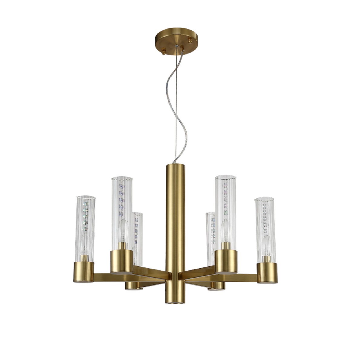

Подвесная люстра Crystal Lux OTONO SP6+1 BRASS/TRANSPARENTE, Латунь, OTONO SP6+1 BRASS/TRANSPARENTE Otono