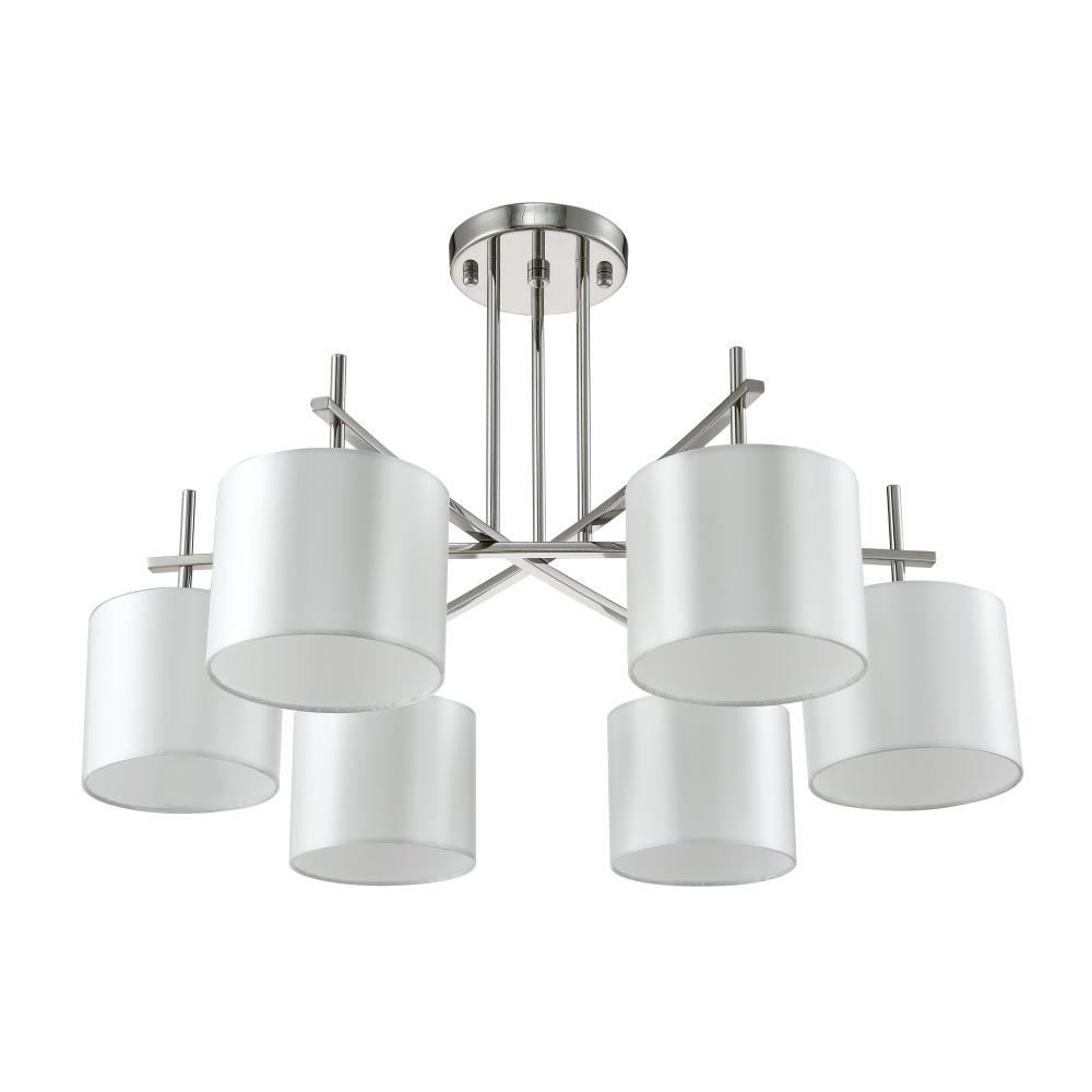 

Потолочная люстра Crystal Lux Sergio PL6 Nickel, Серебро, Sergio PL6 Nickel Sergio