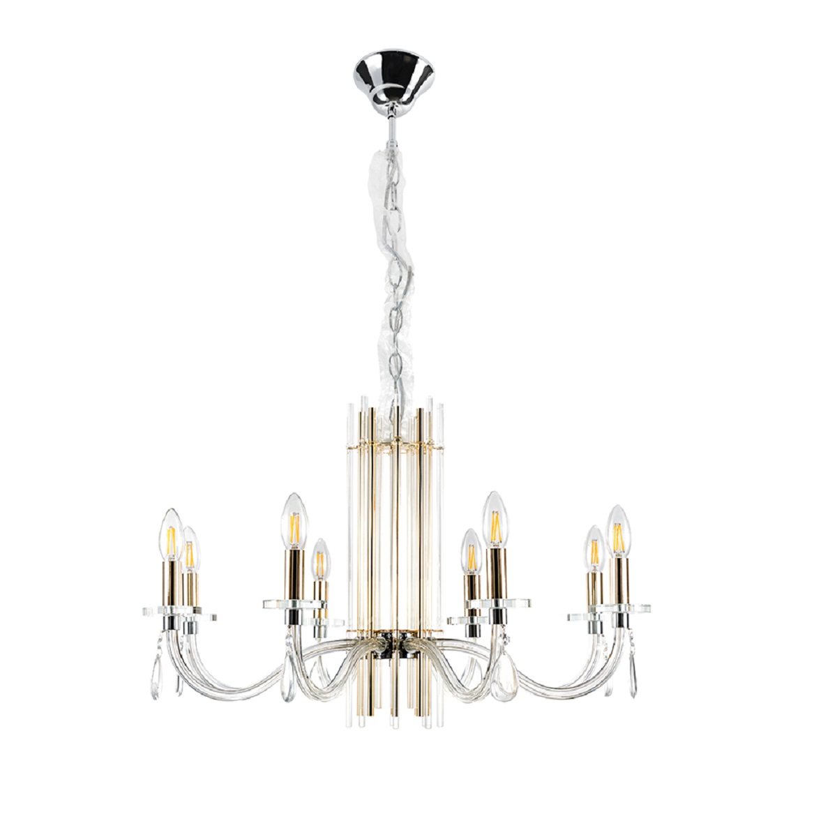 

Подвесная люстра Crystal Lux AURELIO SP8 GOLD+CHROME/TRANSPARENT, Золотой, AURELIO SP8 GOLD+CHROME/TRANSPARENT Aurelio