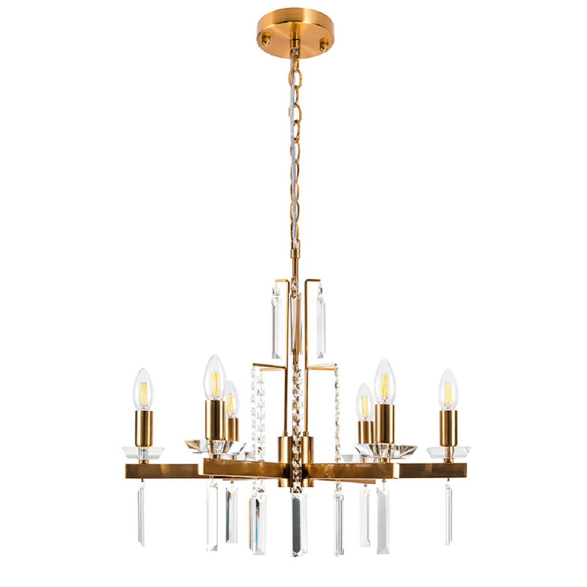 

Подвесная люстра Crystal Lux Marron SP6 Brass, Латунь, Marron SP6 Brass Marron