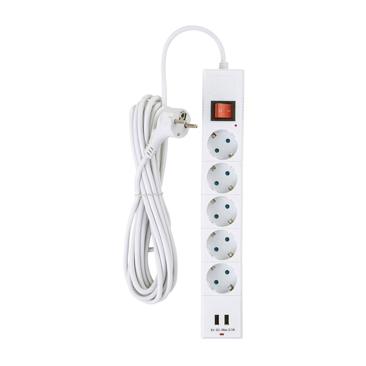 

Сетевой фильтр Duwi 2хUSB 5гн 5м с/з 32588 8, Белый, 32588 8