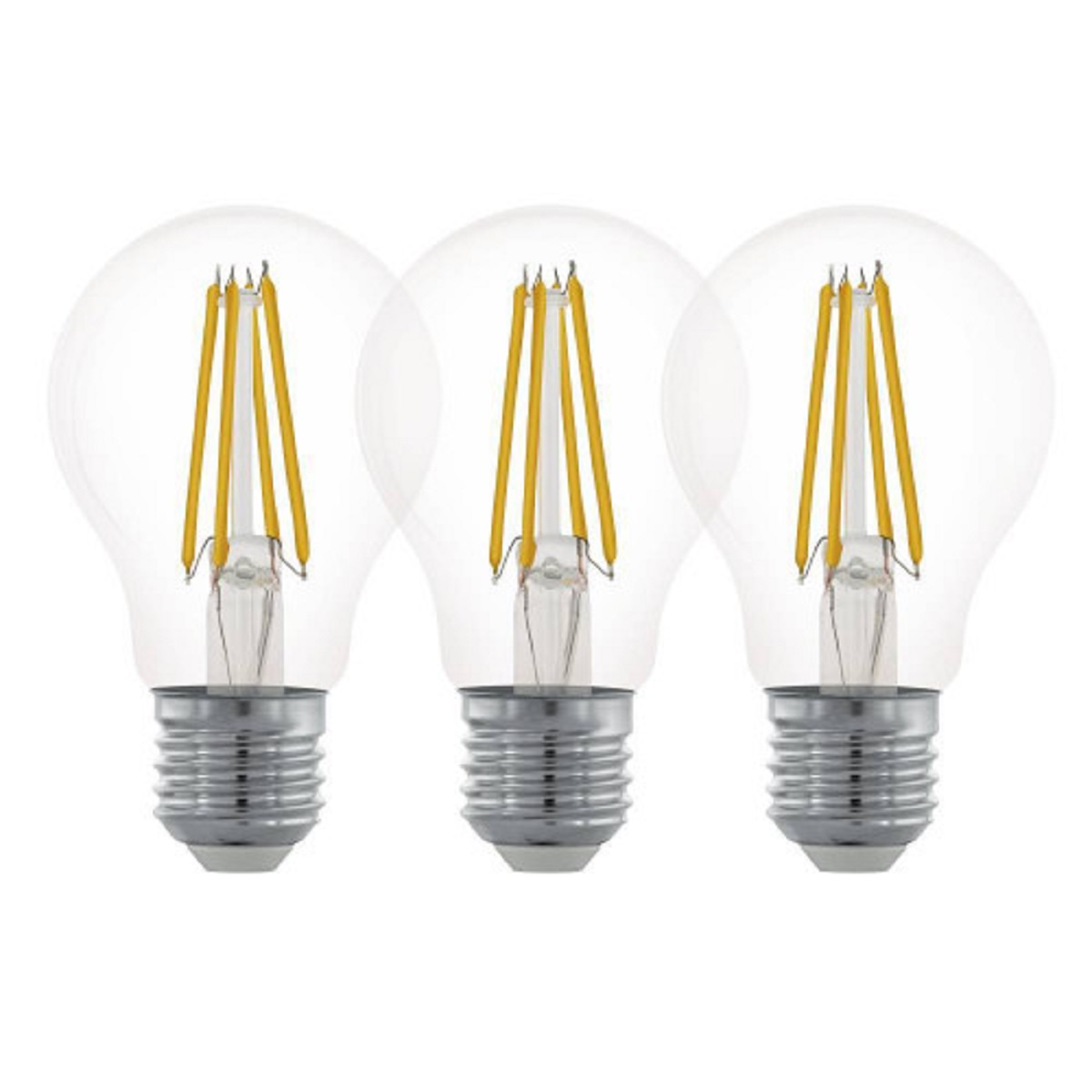 

Набор светодиодных ламп (3 шт.) Eglo E27 6,5W 2700K прозрачная 12887, Прозрачный, 12887 LM_LED_E27