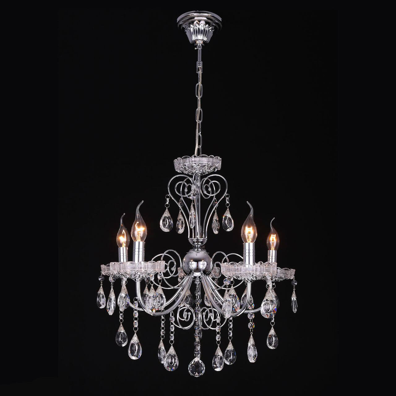 

Подвесная люстра Eurosvet 10046/5 хром/прозрачный хрусталь