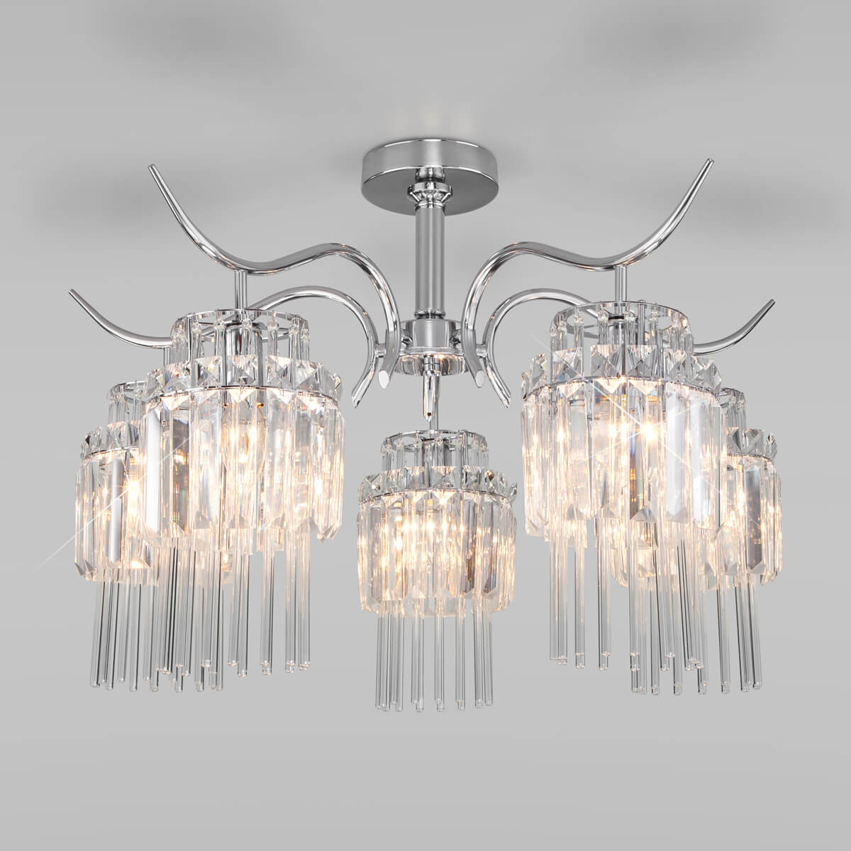 

Потолочная люстра Eurosvet Sevilia 10119/5 хром/прозрачный хрусталь Strotskis, 10119/5 хром/прозрачный хрусталь Strotskis Sevilia