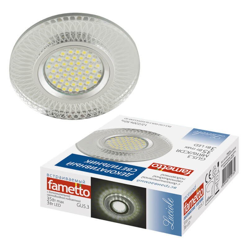 

Встраиваемый светильник Fametto Luciole DLS-L152 GU5.3 GLASSY/CLEAR 3D, Белый, DLS-L152 GU5.3 GLASSY/CLEAR 3D Luciole 152