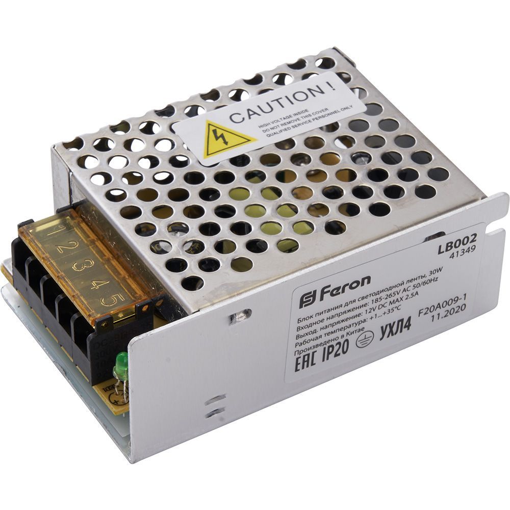 Блоки питания  ВамСвет Блок питания для светодиодной ленты Feron LB002 12V 30W IP20 2,5A 41349