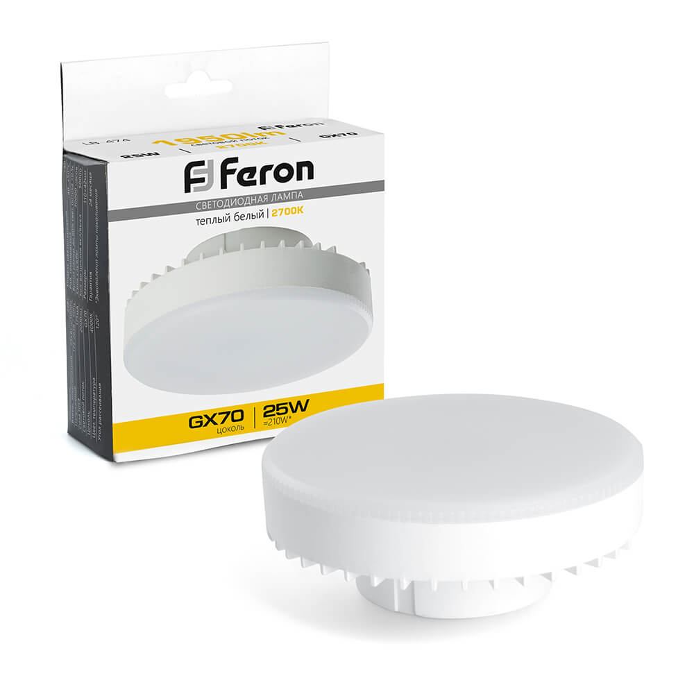 

Лампа светодиодная Feron LB-474 GX70 25W 2700K 38268, 38268