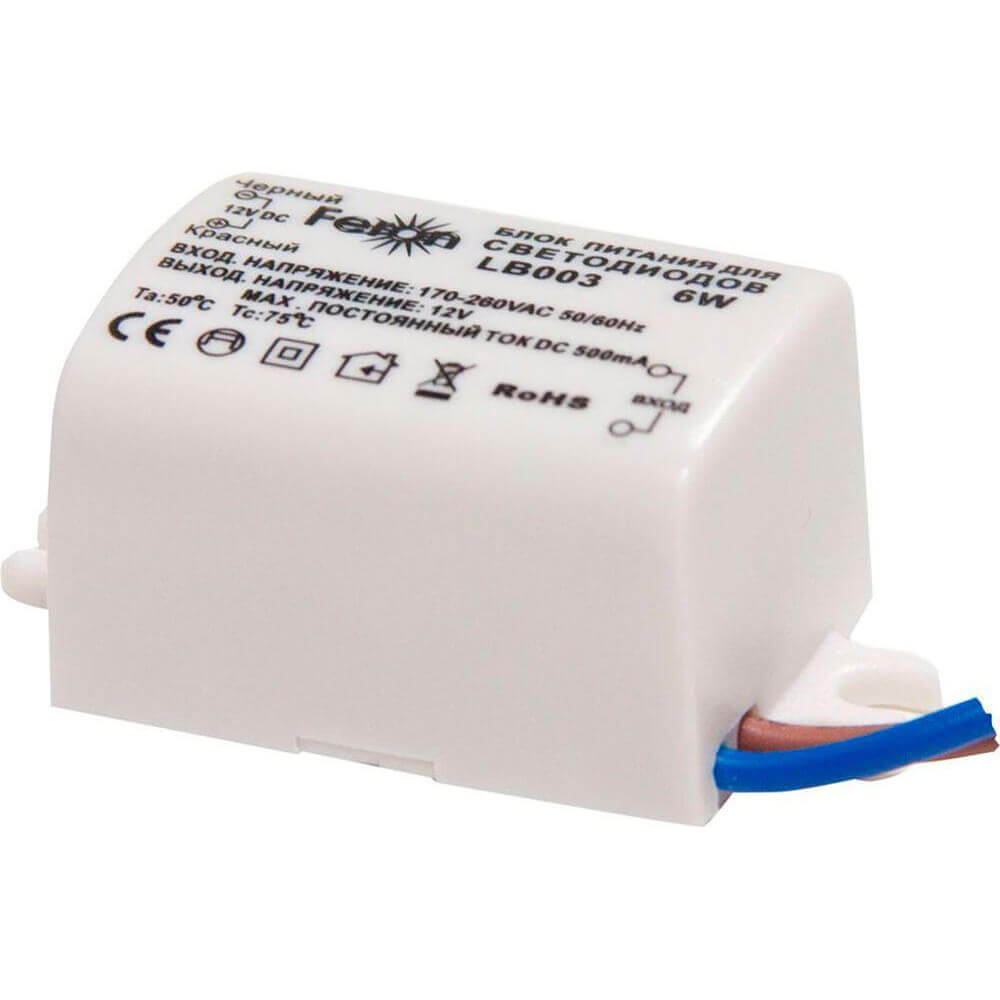 Блоки питания Блок питания для светодиодной ленты Feron LB003 12V 6W IP20 0,5A 21480