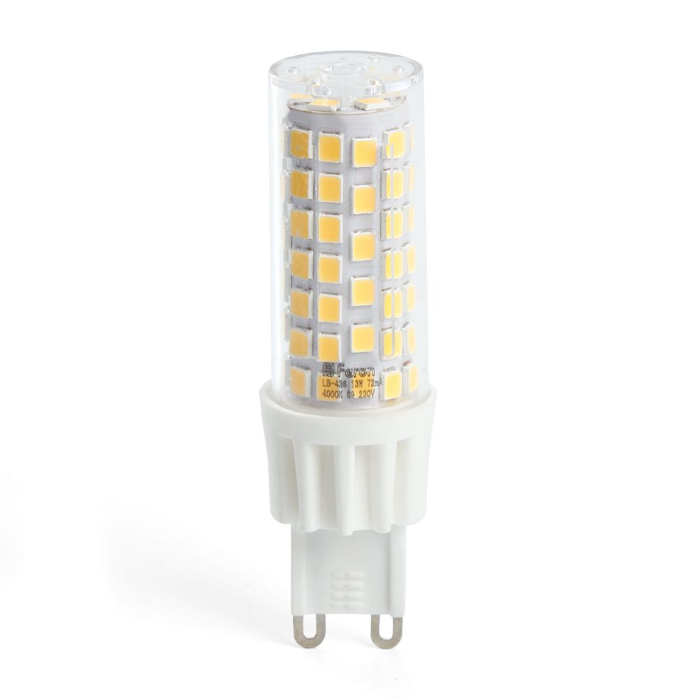 

Лампа светодиодная Feron G9 13W 6400K прозрачная LB-436 38154, Прозрачный, 38154 LB-436