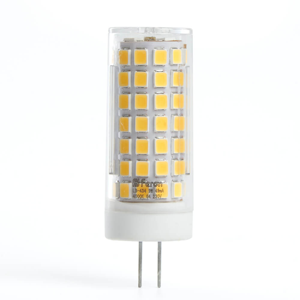 

Лампа светодиодная Feron G4 9W 2700K прозрачная LB-434 38143, Прозрачный, 38143