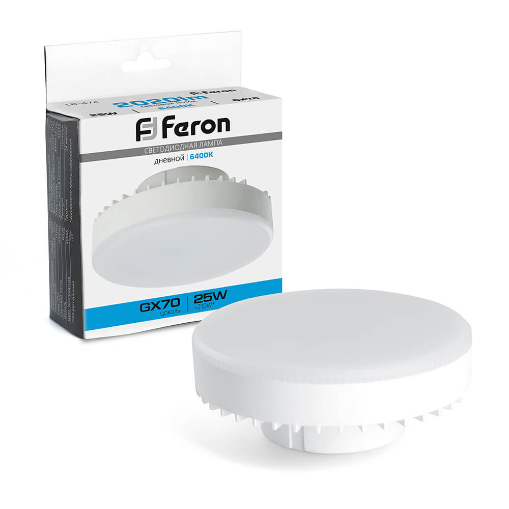 

Лампа светодиодная Feron LB-474 GX70 25W 6400K 38270, 38270