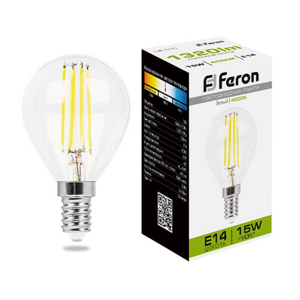 

Лампа светодиодная Feron LB-515 Шарик E14 15W 4000K 38250, 38250