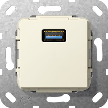 

Розетка USB 3.0 A Gira System 55 кремовый глянцевый 568201, 568201 System 55