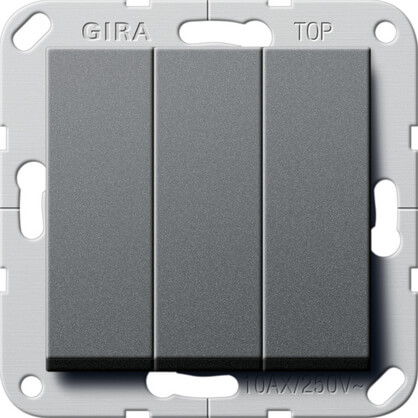 

Переключатель трехклавишный Gira System 55 антрацит 283228, 283228 System 55