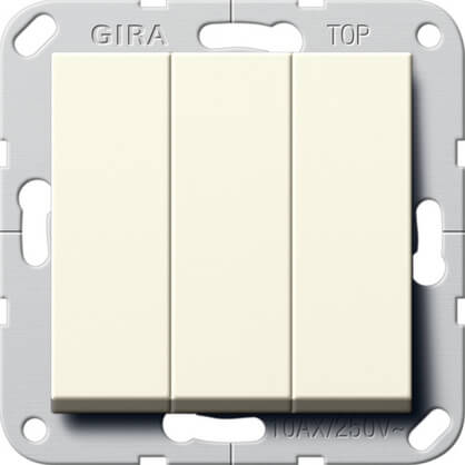 

Переключатель трехклавишный Gira System 55 кремовый глянцевый 283201